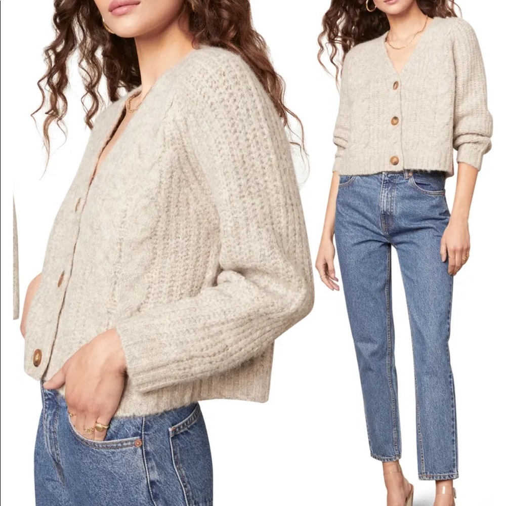 BB Dakota Quick Study Cable Knit Crop Cardigan